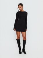 Alfalfa Long Sleeve Mini Dress Black - Image 2