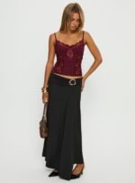 Nola Hardware Slit Maxi Skirt Black - Image 2