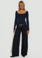 Supercut Low Rise Baggy Pleat Jeans Washed Black - Image 2