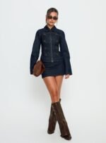 Cristen Cadet Denim Mini Skirt Indigo - Image 3
