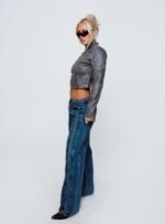 Day Dream Mid Rise Straight Leg Jeans Dark Blue Wash - Image 11