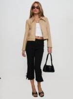 Hurleigh Faux Suede Jacket Brown - Image 4