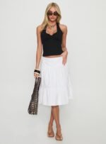 Cascades Low Rise Midi Skirt White - Image 3