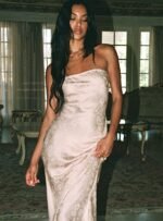 Salvin Strapless Maxi Dress Champagne - Image 9