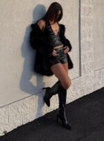 Super Trouper Faux Fur Jacket Black - Image 14