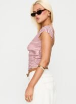 Drives Me Crazy Backless Top Red Stripe - Image 4