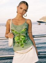 Start Of Summer Sequin Top Green - Image 3