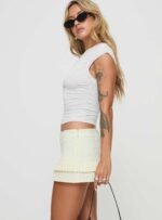 Deei Double Ruffle Mini Skort Soft Lemon - Image 8