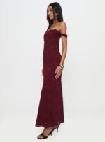 Azura Off The Shoulder Maxi Dress Burgundy - Image 5