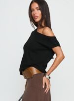 Ashfield Off Shoulder Top Black - Image 4