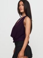 Carefree Days Cowl Neck Top Purple - Image 4