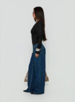 Tidal Wave Low Rise Straight Leg Jeans Dark Blue Wash - Image 4