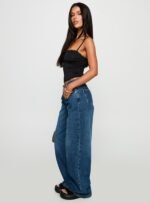 Duster Mid Rise Baggy Jeans Dark Wash - Image 4