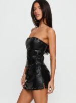 Barricade Faux Leather Eyelet Skort Black - Image 4
