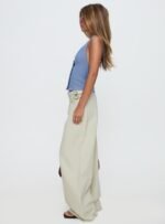 Paltrow Mid Rise Wide Leg Cargo Jeans Cream - Image 5
