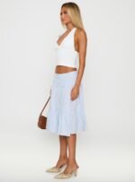 Cascades Low Rise Midi Skirt Blue / White Stripe - Image 4