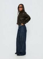 Paltrow Mid Rise Wide Leg Cargo Jeans Dark Blue Wash - Image 4