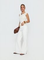 Buenos No Waist Low Rise Straight Leg Jeans White - Image 4