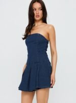 Fantastical Strapless Playsuit Dark Denim - Image 4