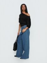 Naylor Mid Rise Wide Leg Jeans Mid Blue Wash - Image 4