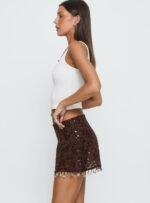 We Made It Sequin Skort Brown - Image 4