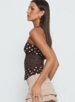 Marguerite Halter Top Brown Polka - Image 4