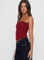 Oscuro Longline Mesh Corset Top Berry - Image 4
