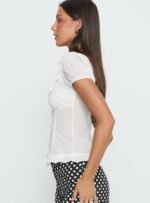 Caryann Frill Blouse Top White - Image 4