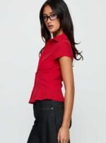 Cottesloe Blouse Top Red - Image 4