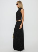 Ford Maxi Skirt Onyx Polka Dot - Image 5