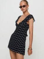 I Guess So Mini Dress Black Polka Dot - Image 4