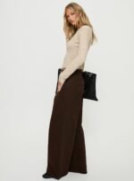 Naylor Mid Rise Wide Leg Jeans Brown - Image 4