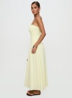 Tinsie Strapless Maxi Dress Yellow - Image 4