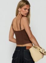 Francee Lace Corset Top Chocolate - Image 4