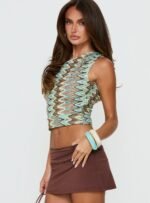 Beaming Brighter Off Shoulder Cinched Draped Top Blue - Image 4