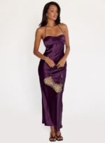 Fireproof Halter Maxi Dress Plum - Image 3