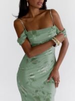 Green Gables Burnout Maxi Dress Sage - Image 3