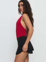 Sonsie Mini Skirt Black / White Polka - Image 4