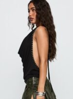 Khoda Studded Halter Top Black - Image 4