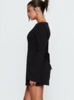 Alfalfa Long Sleeve Mini Dress Black - Image 3