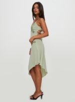 Pappilion Asymmetrical Midi Skirt Sage - Image 8