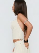 Gemmina Halter Sequin Top Cream - Image 4