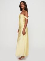 Azura Off The Shoulder Maxi Dress Yellow - Image 4