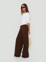 Hereos Mid Rise Baggy Leg Jeans Washed Chocolate - Image 4