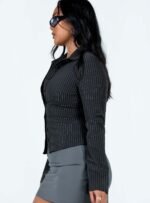 Anni Pinstripe Shirt Black - Image 4