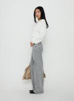 Pipper Asymmetrical Button Up Jeans Grey Wash - Image 4