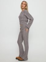 Baleigh Cable Knit Foldover Trousers Grey - Image 4