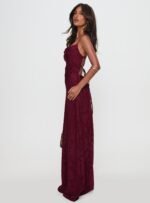 Celena Maxi Dress Burgundy Burnout - Image 4