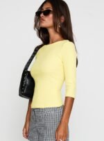 Elaia 3/4 Sleeve Top Yellow - Image 4