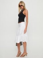 Cascades Low Rise Midi Skirt White - Image 4